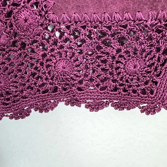 Rare Vintage Dead Stock Womens Leather Lace Jacket Size L Boho Chic Festival - Picture 5 of 7